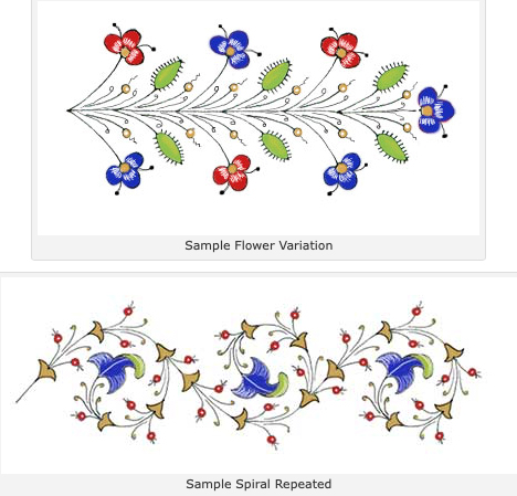 Calligraphy borders for embroidery