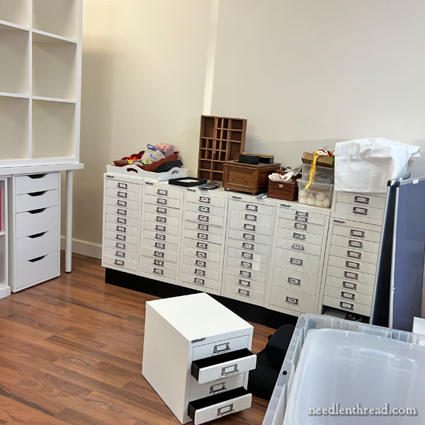 setting up organizational space in the studio