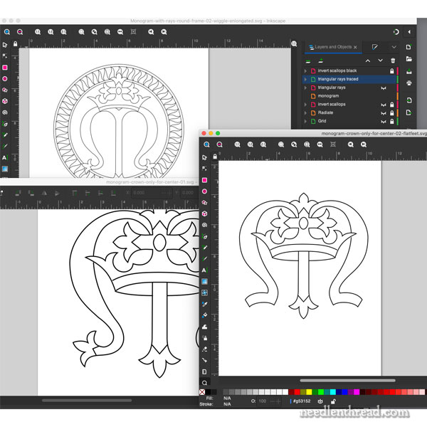 designing embroidery patterns in Inkscape