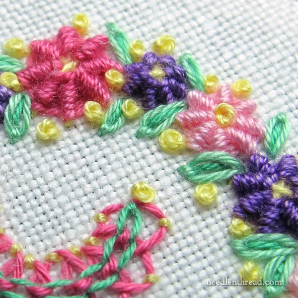 Ribbed stitch flowers