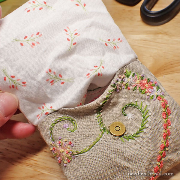 Sewing up the pouch - Little Bloom