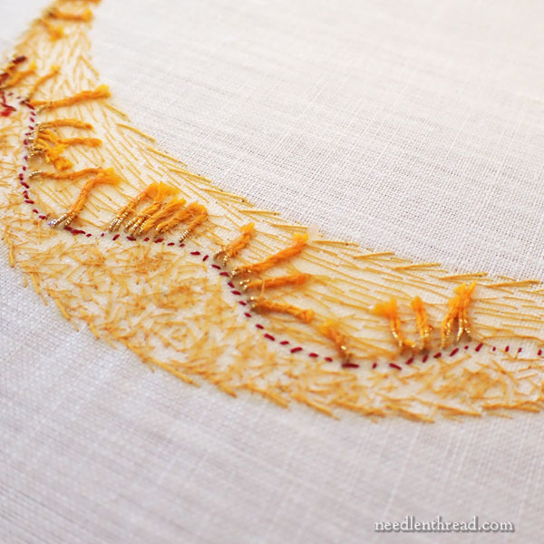rice paste on back of goldwork embroidery