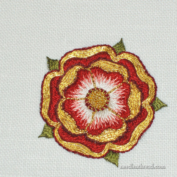 Goldwork & Silk Embroidered Rose