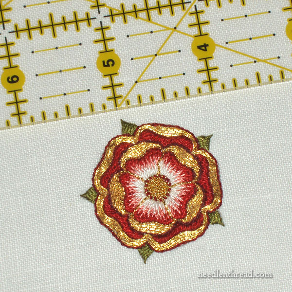 Goldwork & Silk Embroidered Rose