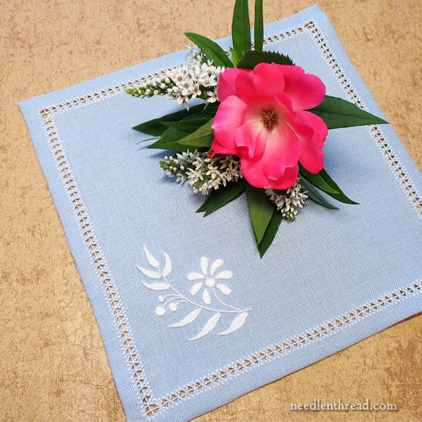 Sweet Marguerite: accent linen in whitework and hemstitch