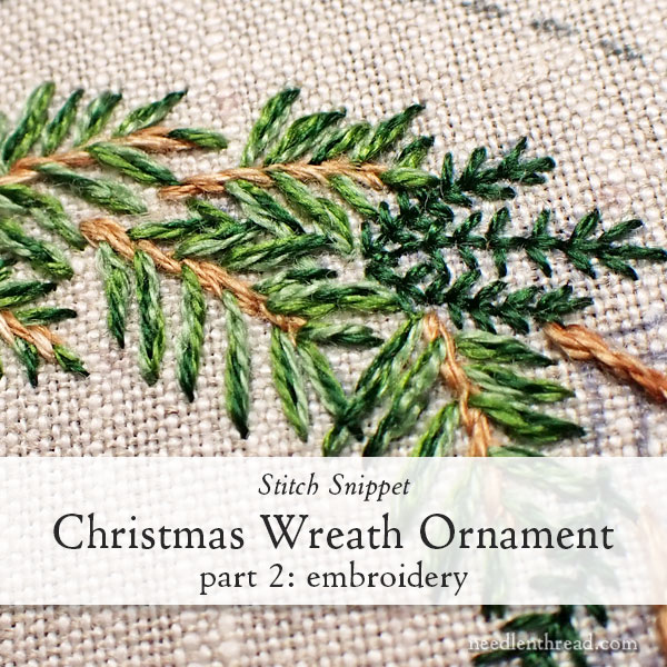 Christmas Wreath Ornament, Part 2: Embroidery