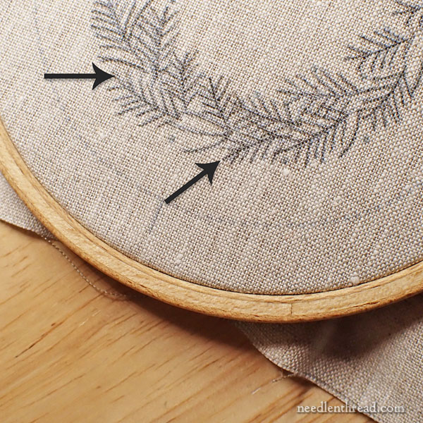 Embroidering the wreath