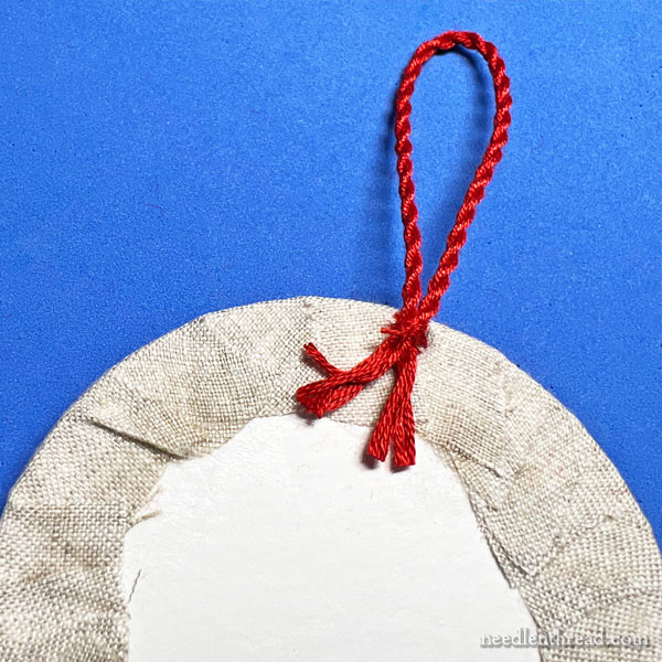 Sewing the Hanging Cord in Place