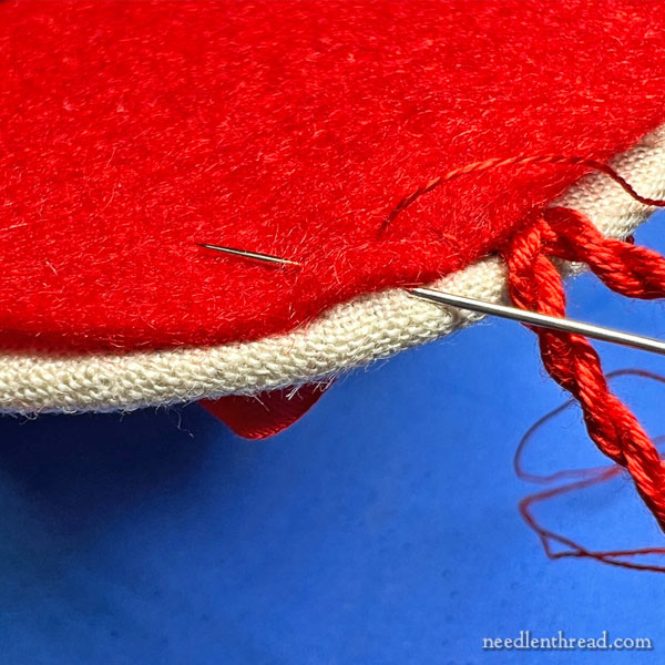 Sewing the Hanging Cord in Place