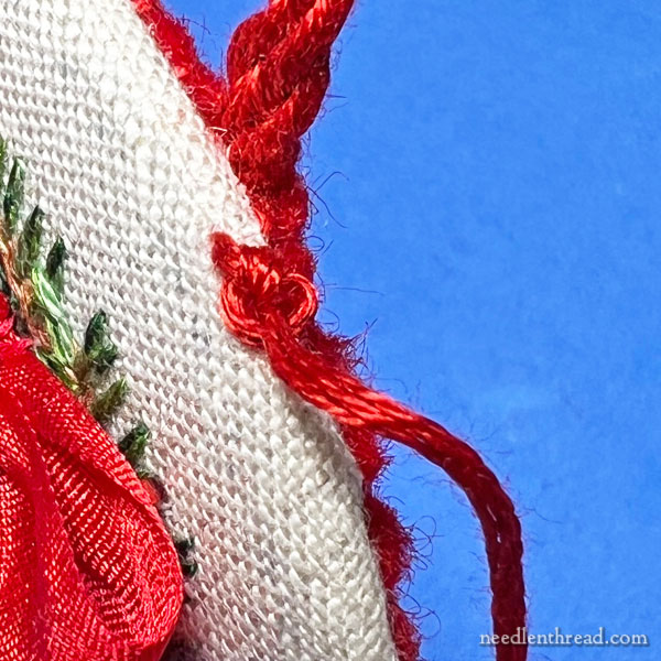 Sewing the Hanging Cord in Place