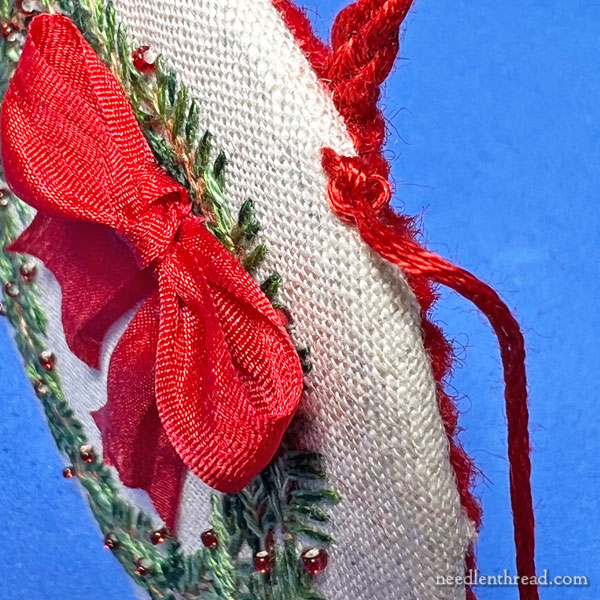 Sewing the Hanging Cord in Place