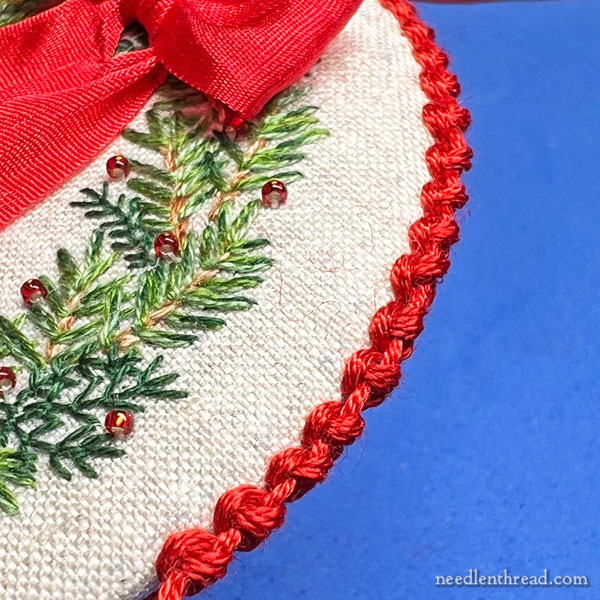 Sewing the Hanging Cord in Place