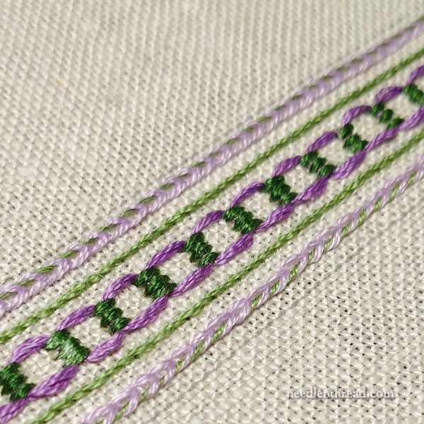 Guilloche Stitch band - embroidery