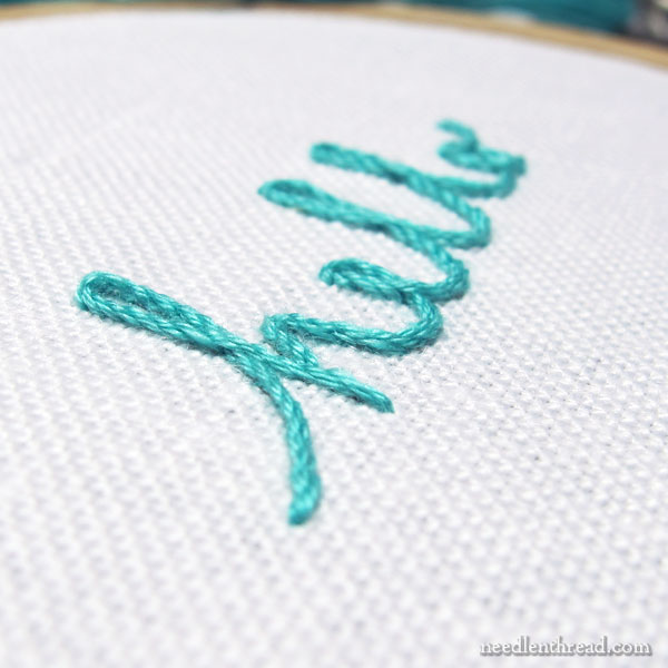 Quaker Stitch for embroidering handwriting