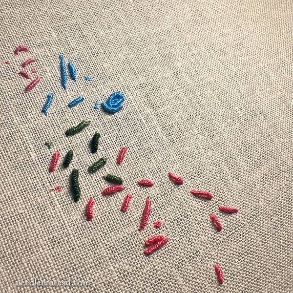 Experimenting with a different bullion knot method