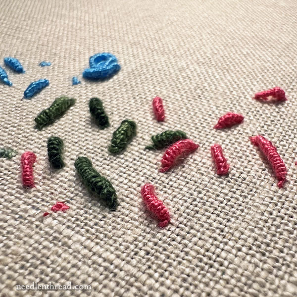 Experimenting with a different bullion knot method