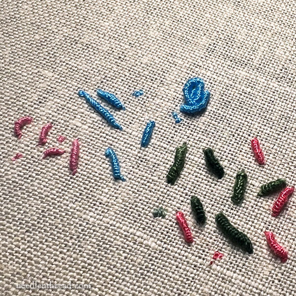 Experimenting with a different bullion knot method