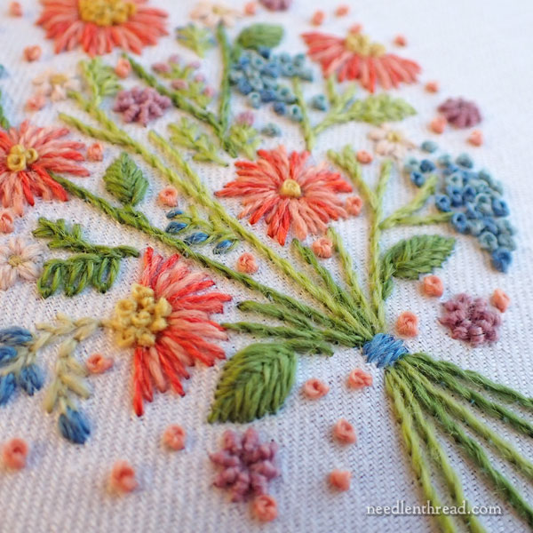 Wool Embroidery Bouquet and the Order of Work in Embroidery