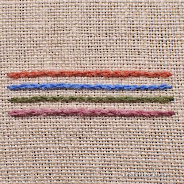 Crewel Wool Embroidery threads comparison - stitched