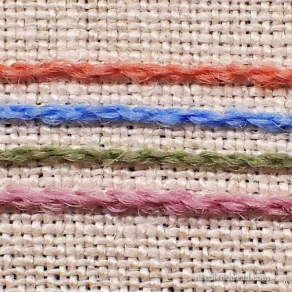 Crewel Wool Embroidery threads comparison - stitched