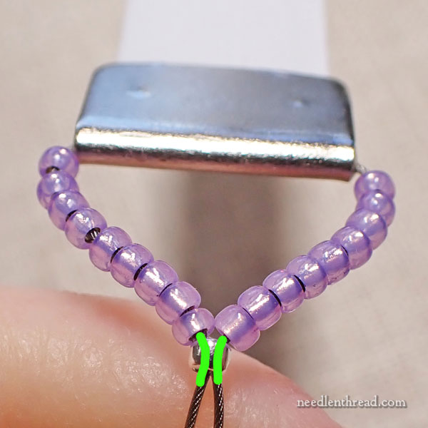Purple Posy: creating the beaded pull fob