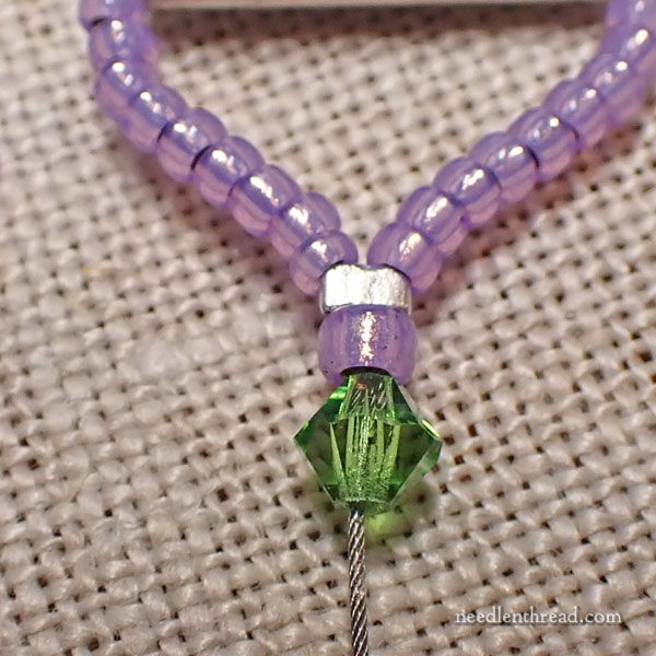 Purple Posy: creating the beaded pull fob