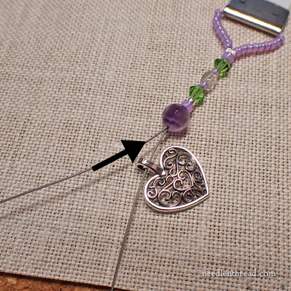 Purple Posy: creating the beaded pull fob