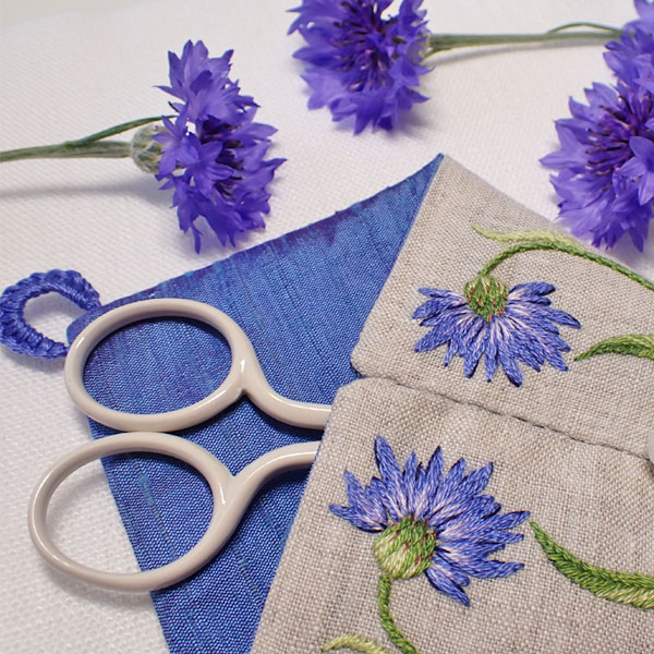 Cornflowers Scissor Envelope - Embroidery Stitch-Along