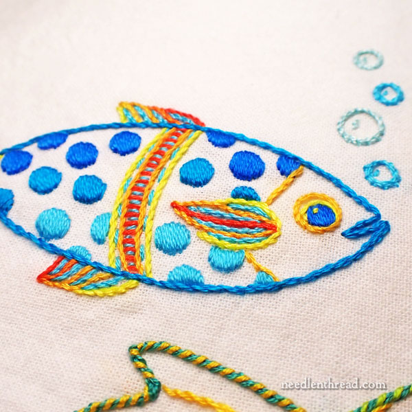 Something Fishy: Embroidered Tropical Fish Towel Set