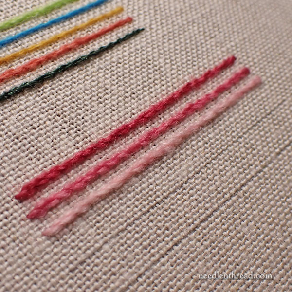 Stitching with Gumnut Yarns wool threads