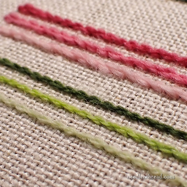 Stitching with Gumnut Yarns wool threads