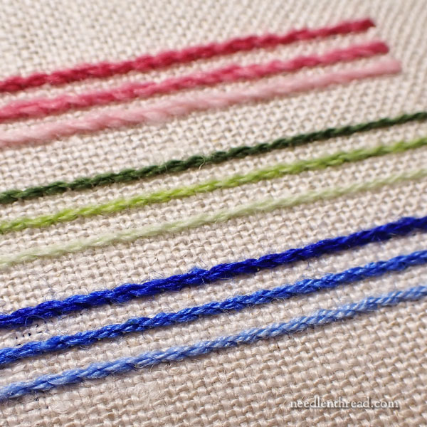 Stitching with Gumnut Yarns wool threads