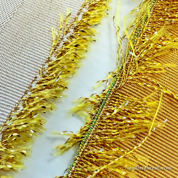 Gold applique lettering for altar cover