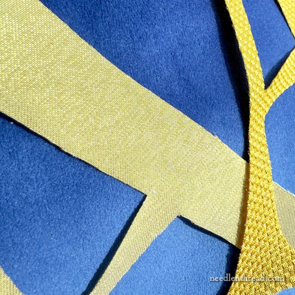 Gold applique lettering for altar cover