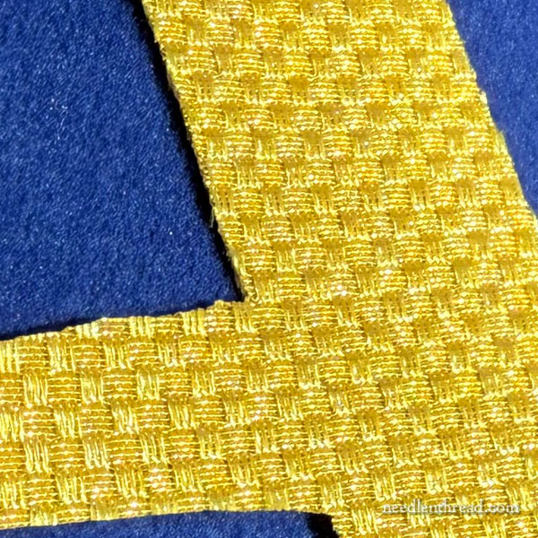 Gold applique lettering for altar cover