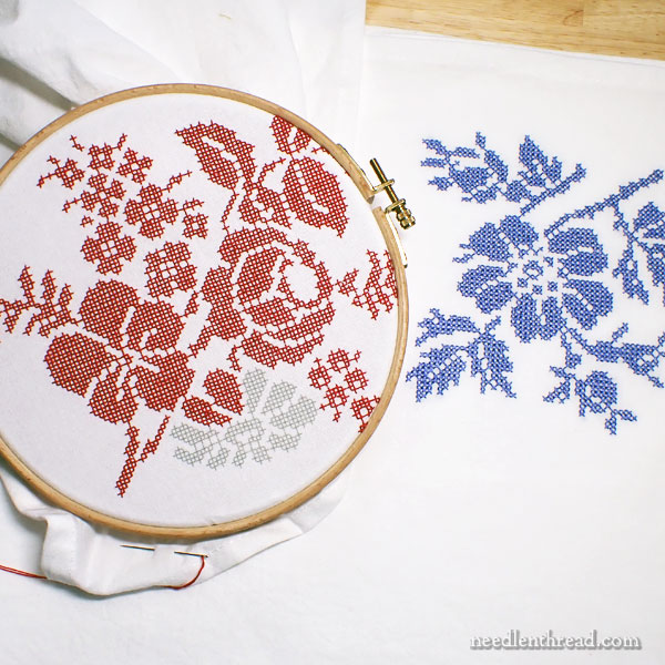 French Sampler ready to stitch towel set