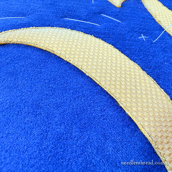 Cloth of Gold letters appliquéd on altar cover