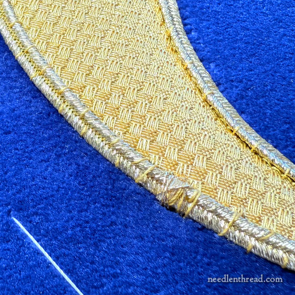 Cloth of Gold letters appliquéd on altar cover
