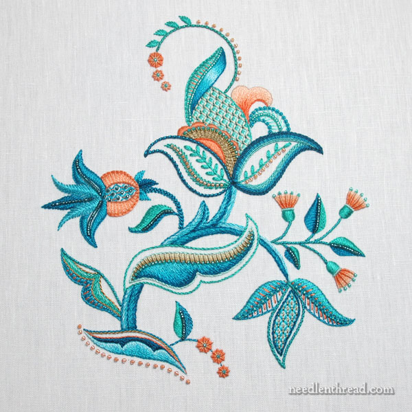 Jacobean Sea embroidery project