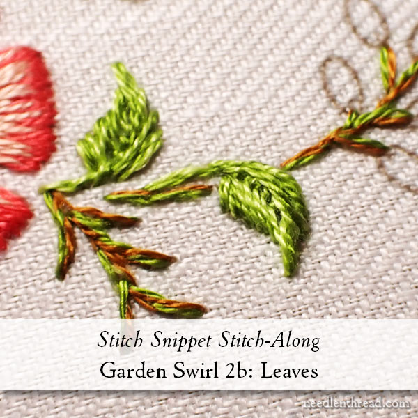 Garden Swirl Stitch-Along: Embroidering the Leaves