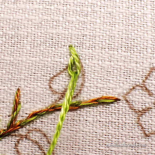Garden Swirl Stitch-Along: Embroidering the Leaves