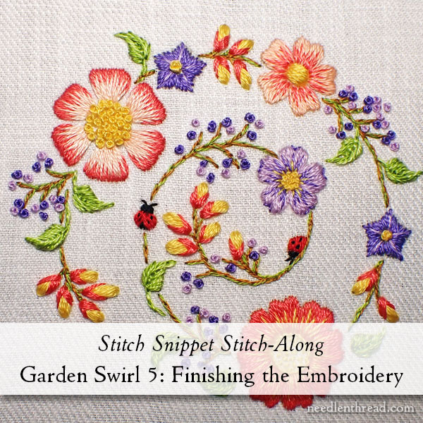 Garden Swirl 5: Finishing the Embroidery