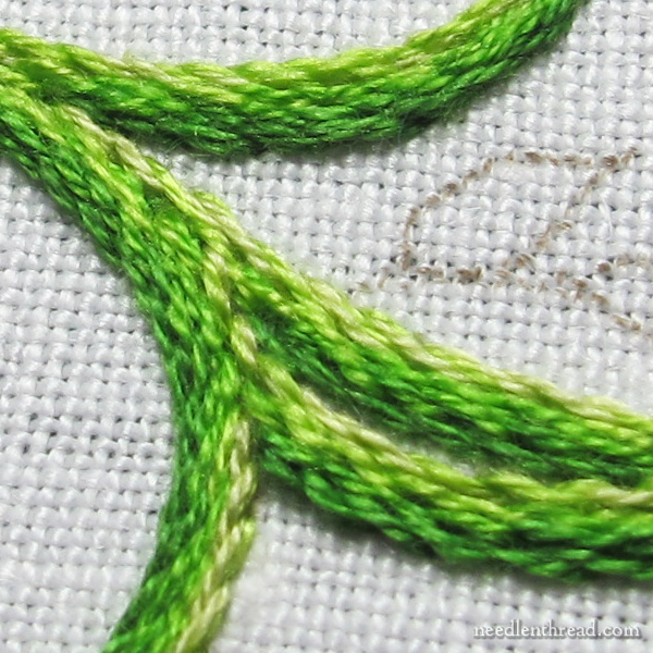 Shading with stem stitch filling