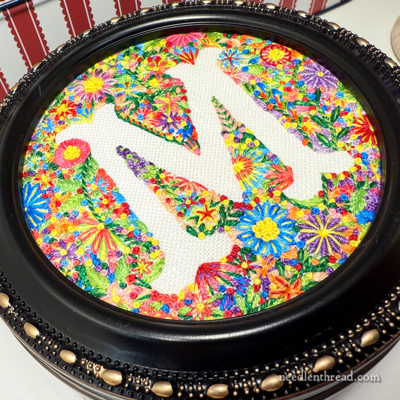 Voided Monogram M in Decorative Box Lid
