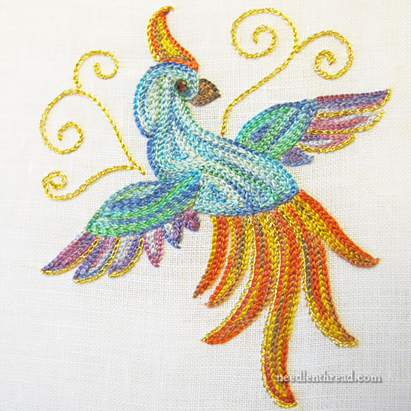 Tambour Embroidered Bird