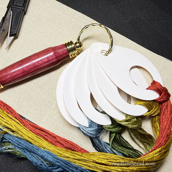 turned wood key ring case with thread drop