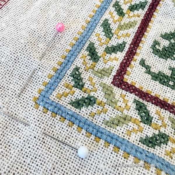 Avlea Arcadian Peony counted cross stitch runner - folk embroidery