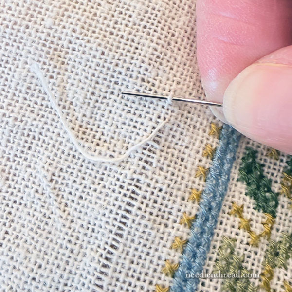 Avlea Arcadian Peony counted cross stitch runner - folk embroidery