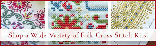 Folk Embroidery Cross Stitch kits in a variety of designs