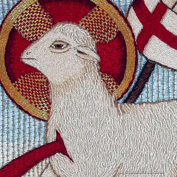Embroidered Lamb's Wool in silk